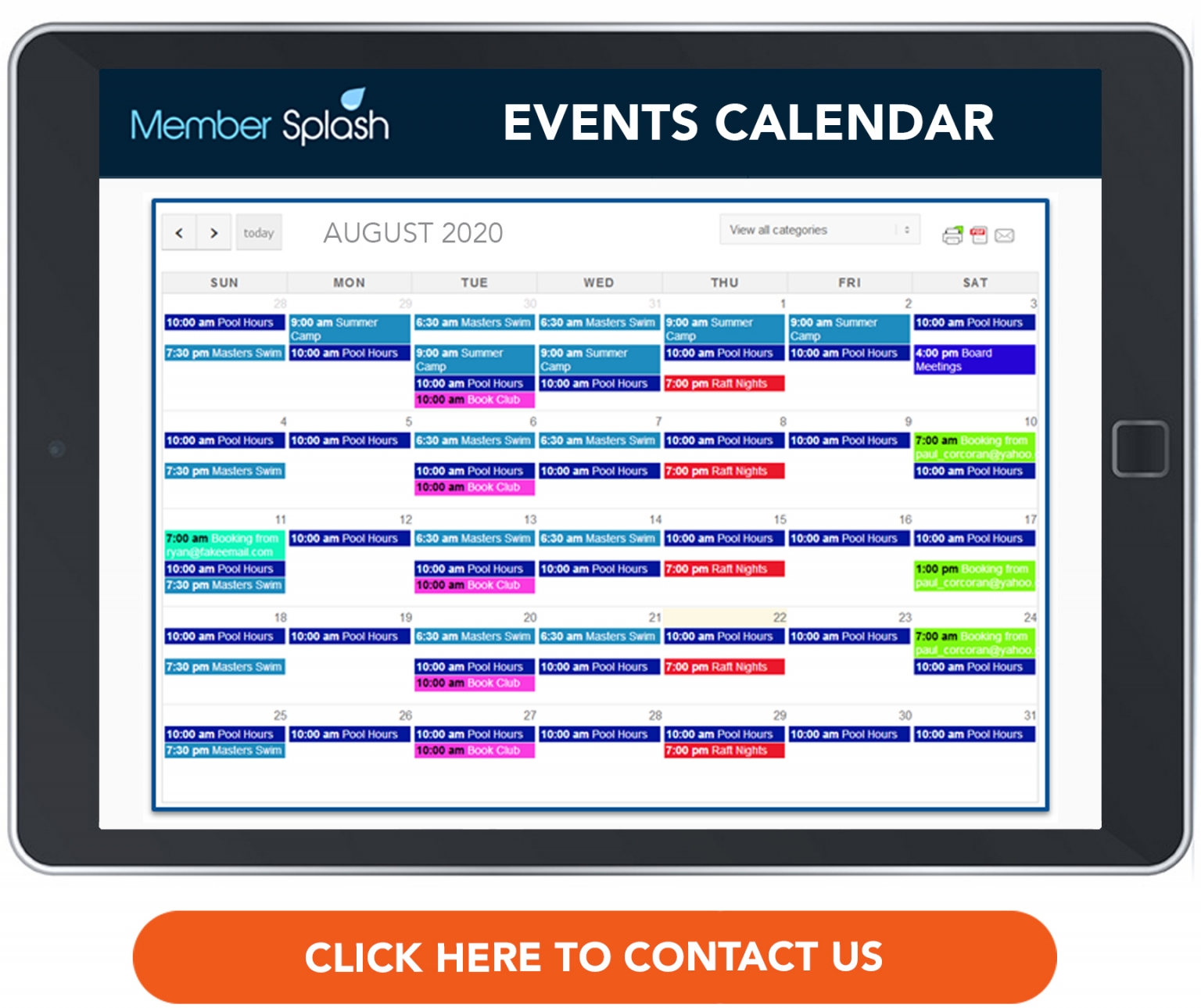Events Calendar Member Splash