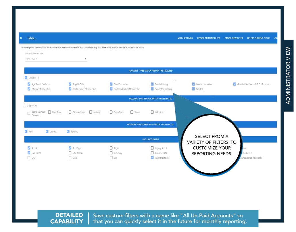 Manage your swim club with our custom reports