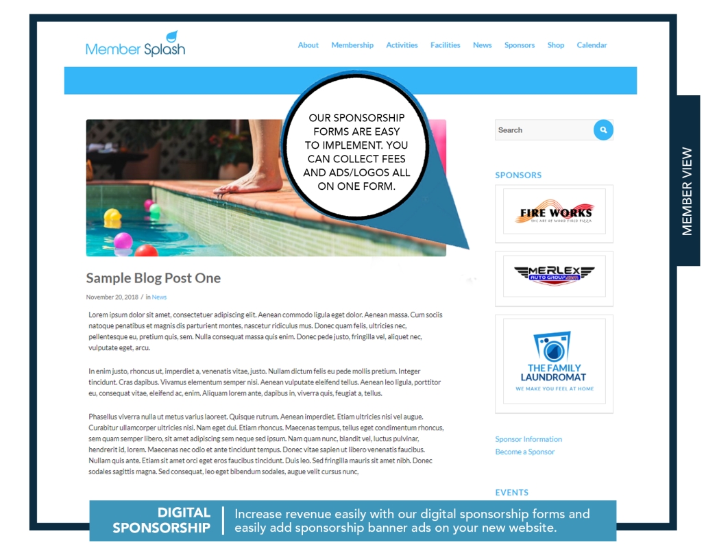 Sponsorship Solutions for Pools and Tennis clubs